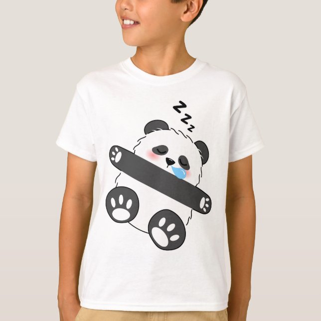 T-shirt Un bébé panda mignon dormant paisiblement (Devant)