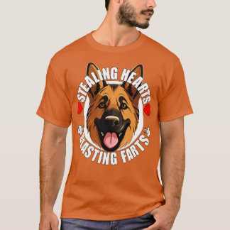 T-shirt Un Berger Allemand Drôle Voler Les Coeurs Qui Dure