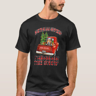 T-shirt Un Berger Australien À Travers Le Chien De Noël De