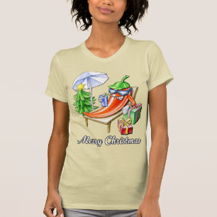 T-shirt Un bon Noël chili sous le soleil et l'arbre
