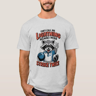 T-shirt Un Bowling Drôle Dit Frappe de la foudre Deux fois