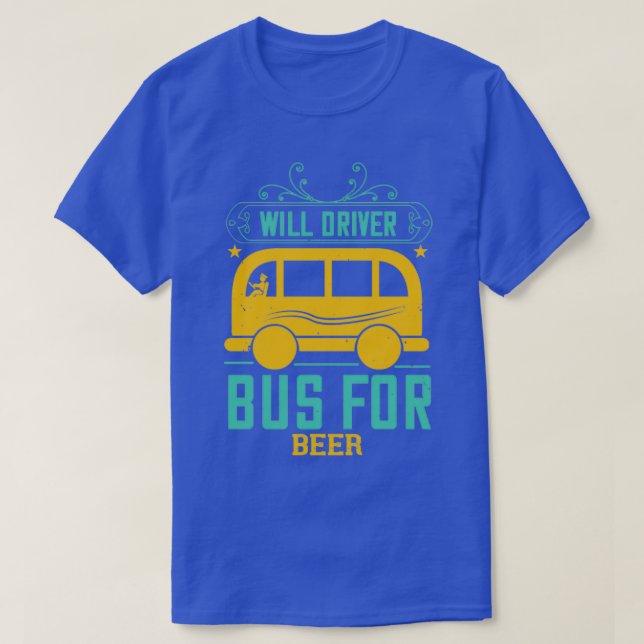 T-shirt Un bus pour chauffeur pour la bière (Design devant)