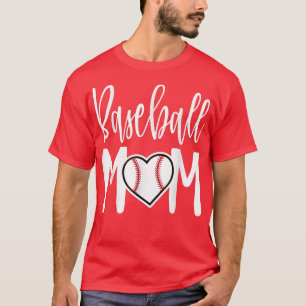 T-shirt Un cadeau de coeur pour maman de baseball pour les