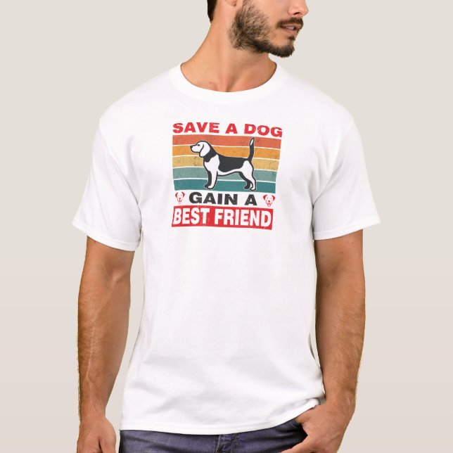 T-shirt Un Cadeau pour les Amoureux de Chiens Rescapés (Devant)
