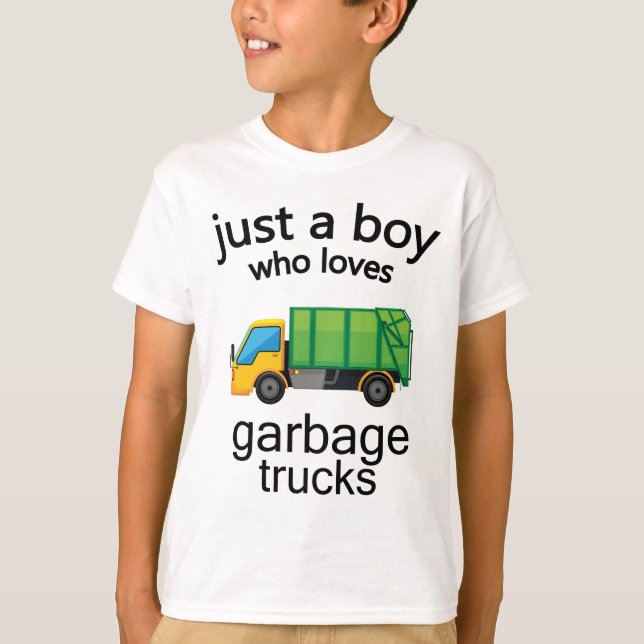 T-shirt Un Camion-poubelle Juste Un Garçon Qui Aime Les Ca (Devant)