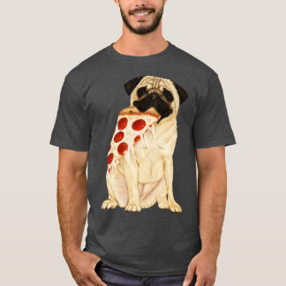 T-shirt Un carlin avec une tranche de pizza