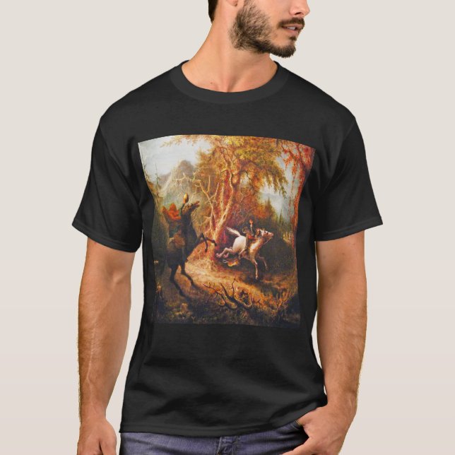 T-shirt Un cavalier sans tête poursuivant la grue Ichabod (Devant)