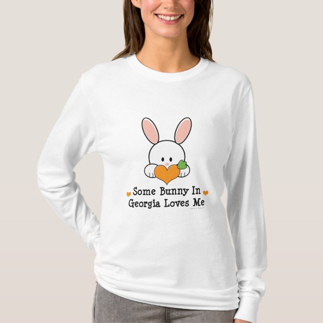 T-shirt Un certain lapin en Géorgie m'aime longue pièce en (Devant)