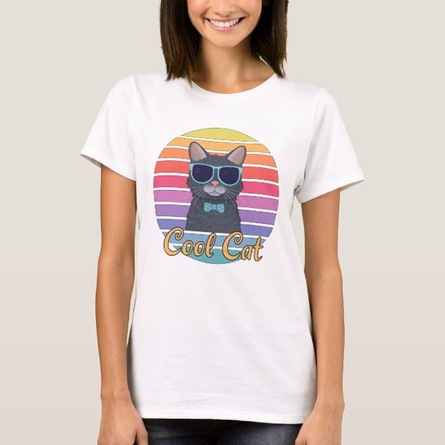 T-shirt Un Chat Cool (Devant)