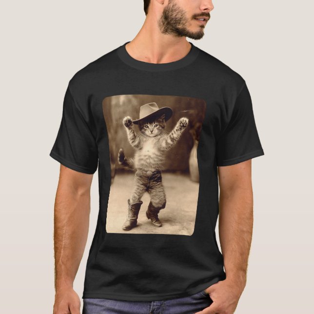 T-shirt Un Chat Cowboy (Devant)