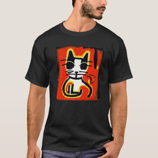 T-shirt Un chat domestique à poil court dans un style arti