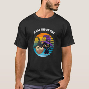 T-shirt Un chat et un hibou