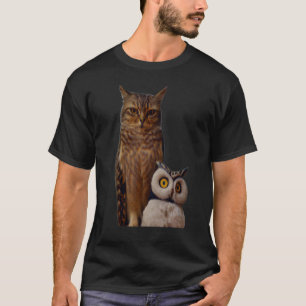 T-SHIRT UN CHAT ET UN HIBOU 1