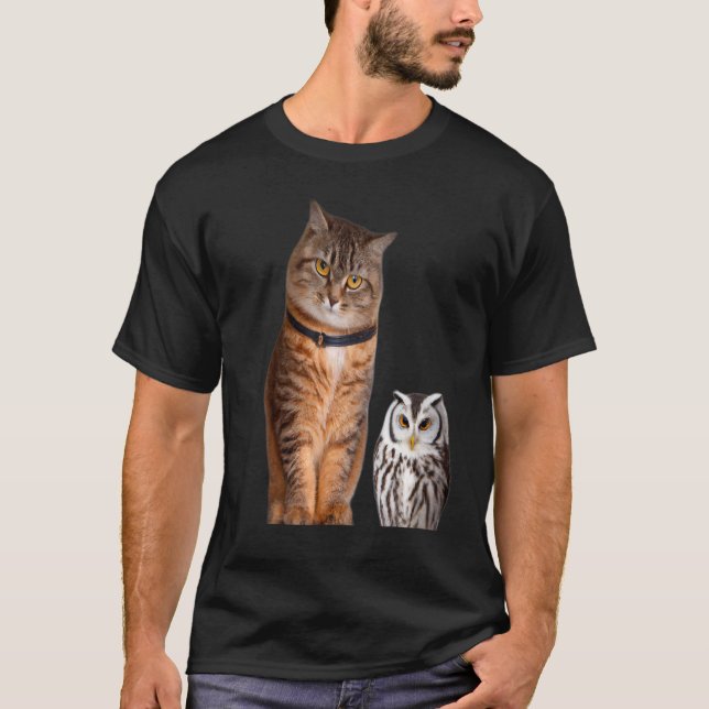 T-SHIRT UN CHAT ET UN HIBOU 5 (Devant)