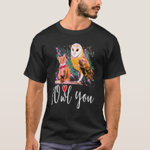 T-shirt Un chat et un hibou propriétaire d'animaux drôle a