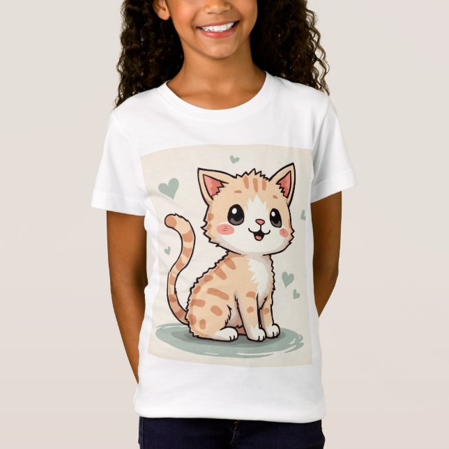 T-Shirt un chat mignon (Devant)