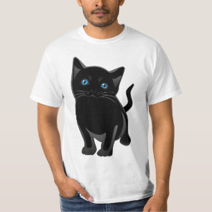 T-shirt " un chat noir aux yeux bleus"