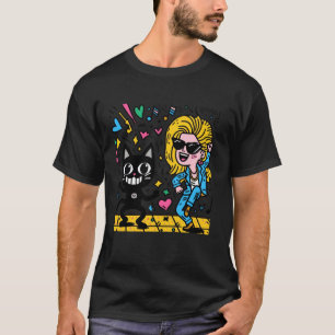 T-shirt Un chat noir et une beauté blonde dansant ensemble