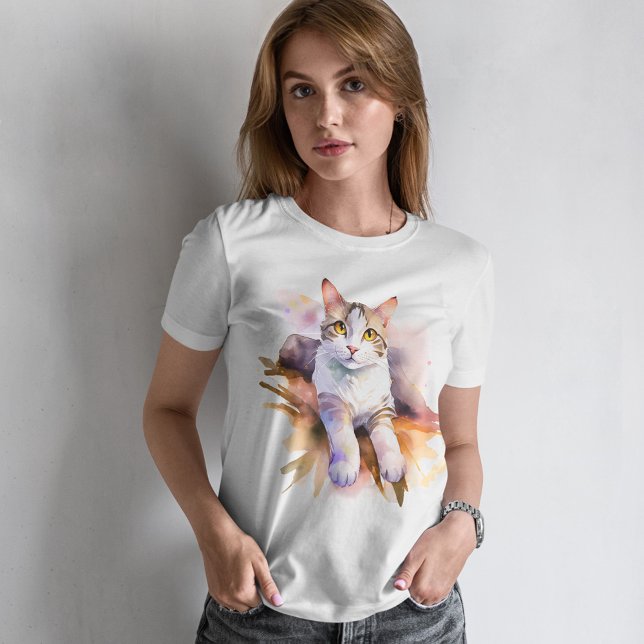 T-shirt Un chat nommé marbre - Aquarelle (Créateur téléchargé)