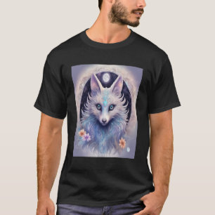 T-shirt Un Chat Renard Imaginaire Entouré De Fleurs Nature