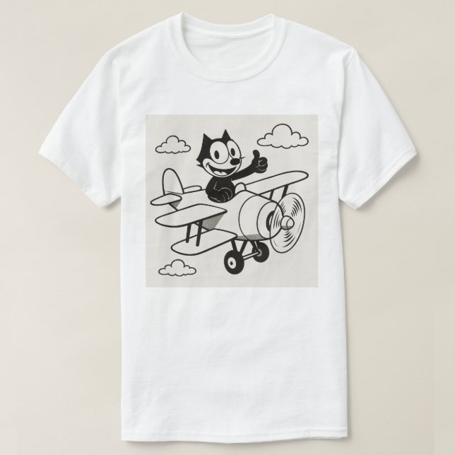 T-shirt Un Chat Volant Un Avion (Design devant)