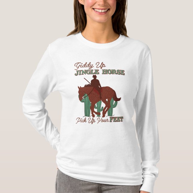 T-shirt Un Cheval À Jingle, Un Cowboy (Devant)