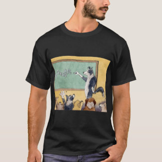 T-shirt Un chien Border Collie enseigne les maths à ses él