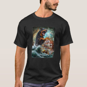 T-shirt Un Chien De Rottweiler Attaque Un Bateau De Guerre