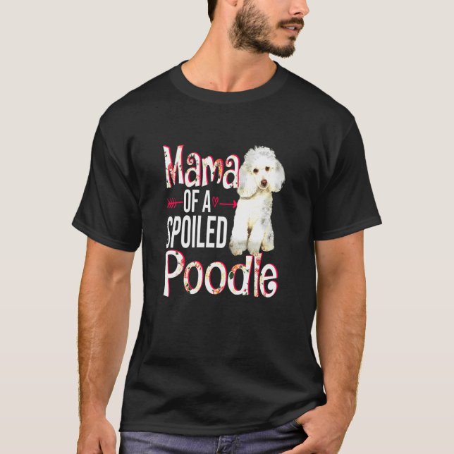 T-shirt Un Chien Floral Gâté De Poodle (Devant)