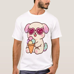 T-shirt Un chiot avec de la glace