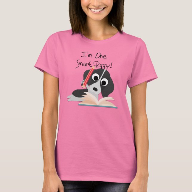 T-shirt Un Chiot intelligent (Devant)