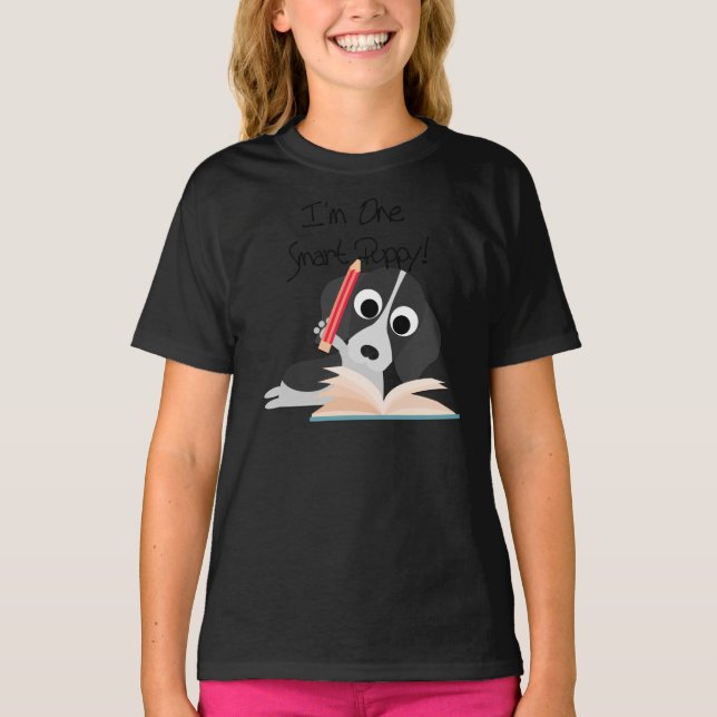 T-shirt Un Chiot intelligent (Devant)