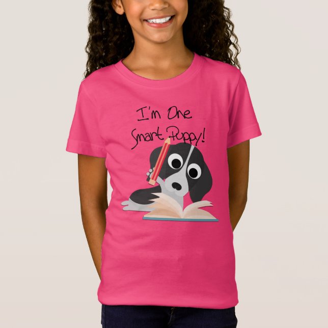 T-Shirt Un Chiot intelligent (Devant)