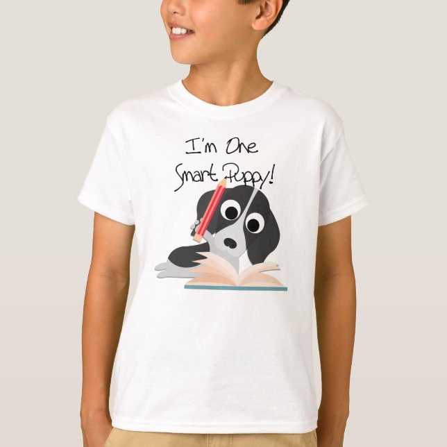 T-shirt Un Chiot intelligent (Devant)