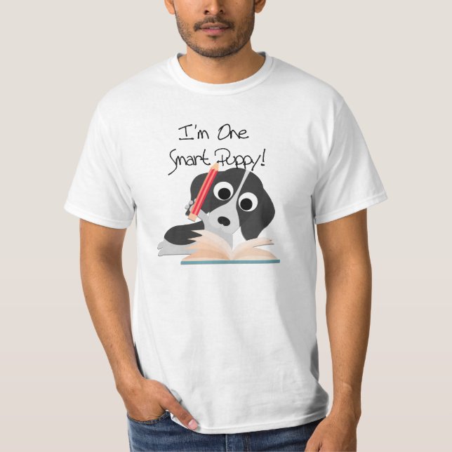 T-shirt Un Chiot intelligent (Devant)