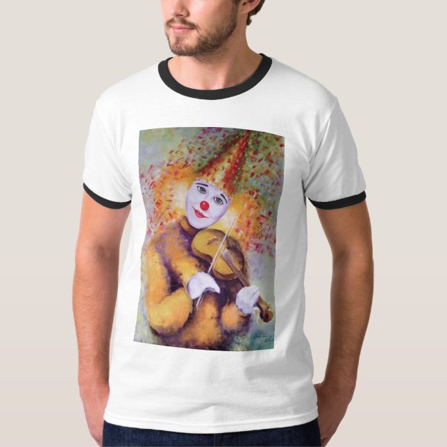T-shirt Un clown doux jouant du violon (Devant)