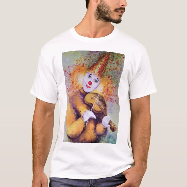 T-shirt Un clown doux jouant du violon (Devant)