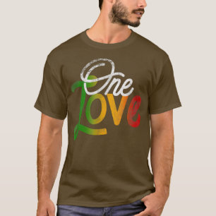 T-shirt Un Coeur Amoureux Rasta Reggae Racines Vêtements T