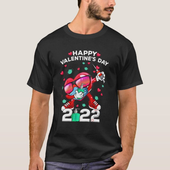 T-shirt Un Coeur Dabbing Dans Un Masque Joyeux Valentin 20 (Devant)