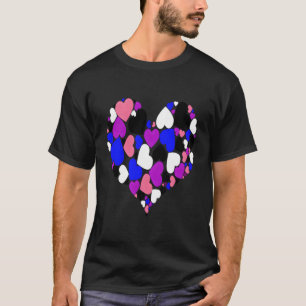 T-shirt Un Coeur De Coeurs Genderfluide Fière D'Aimer