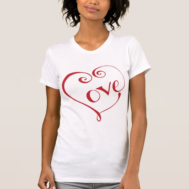 T-shirt Un coeur fait d'amour en rouge (Devant)