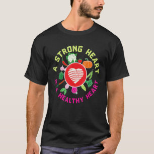 T-shirt Un cœur fort est un cœur sain Fitness Végétalien H