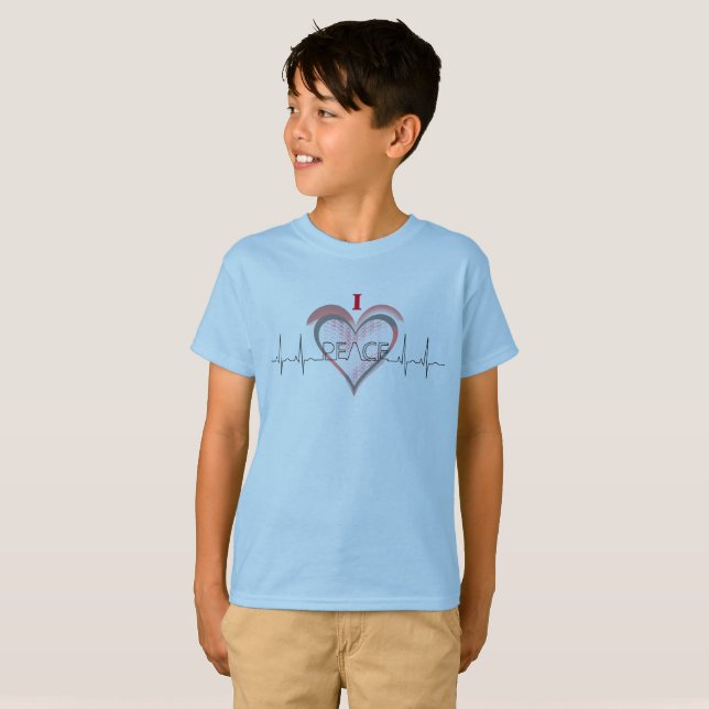 T-shirt Un coeur pour la paix (Devant entier)