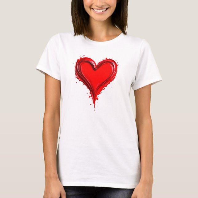 T-shirt Un coeur stylisé au grand coeur. (Devant)