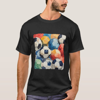 T-shirt Un Collage De Différents Ballons De Football Colle
