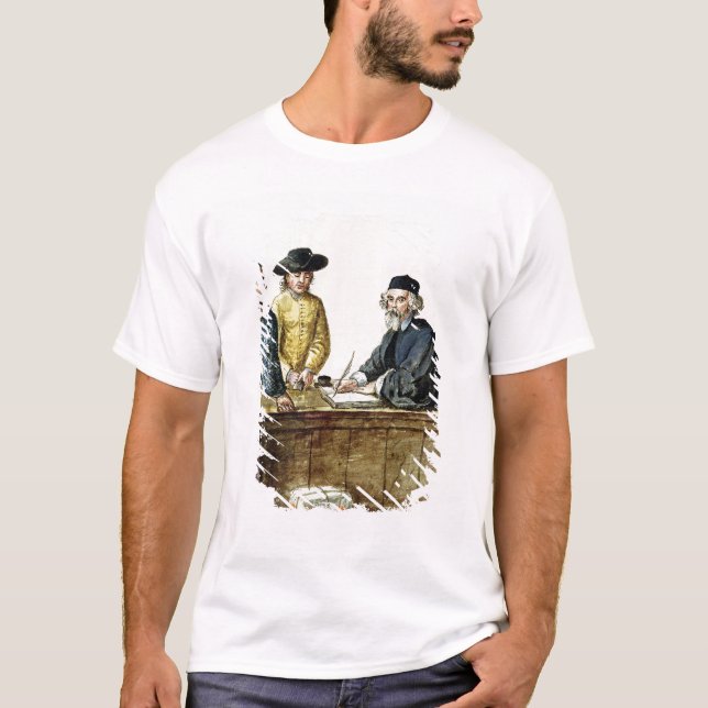 T-shirt Un commerçant juif avec deux clients (Devant)