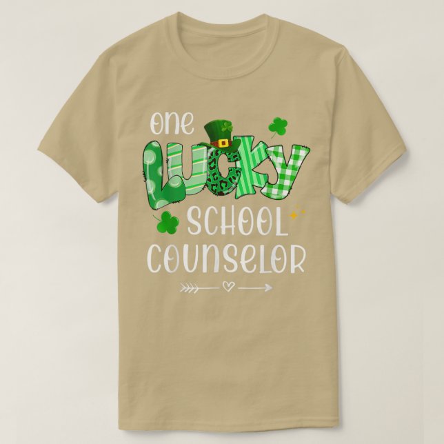 T-shirt Un conseiller scolaire chanceux Shamrock enseignan (Design devant)