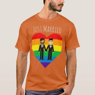 T-shirt Un couple gay vient de se marier Rainbow LGBT Mari