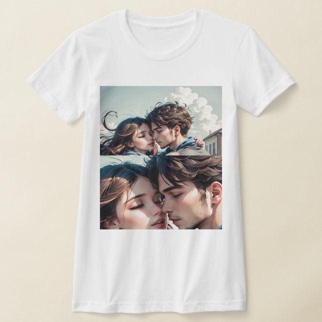 T-shirt Un couple romantique s'embrasser sur Road (Poser)