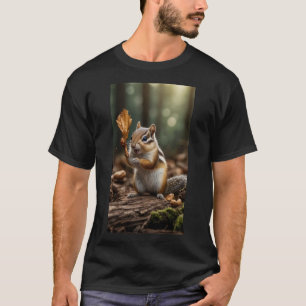 T-shirt Un curieux puanteur ramassant des noix dans une fo